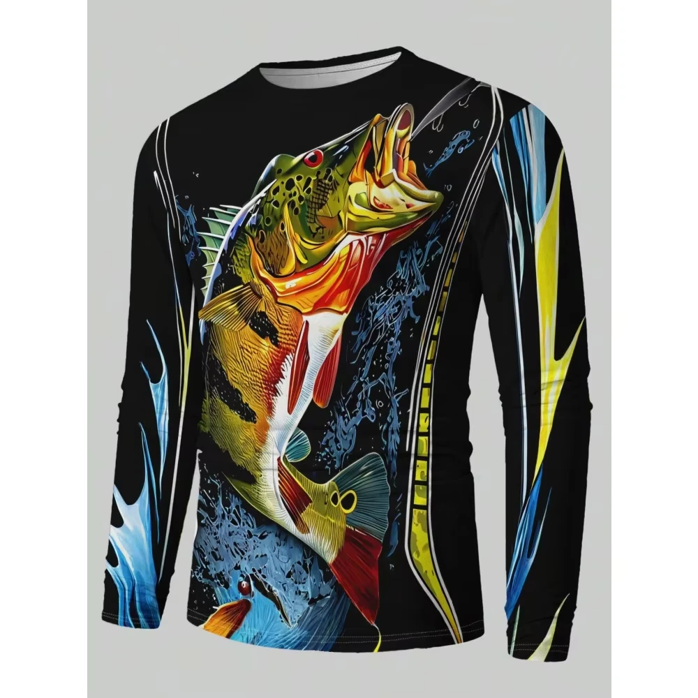 Kids Outdoor Wear - Long Sleeve Fishing Jersey Mixed Fish