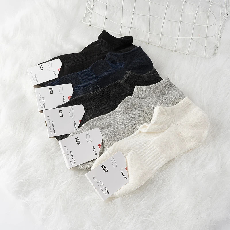 

Comfortable Cotton Breathable Sweat Absorbent Low Cut Socks for Men Tagless Design Casual All Season round Short Socks