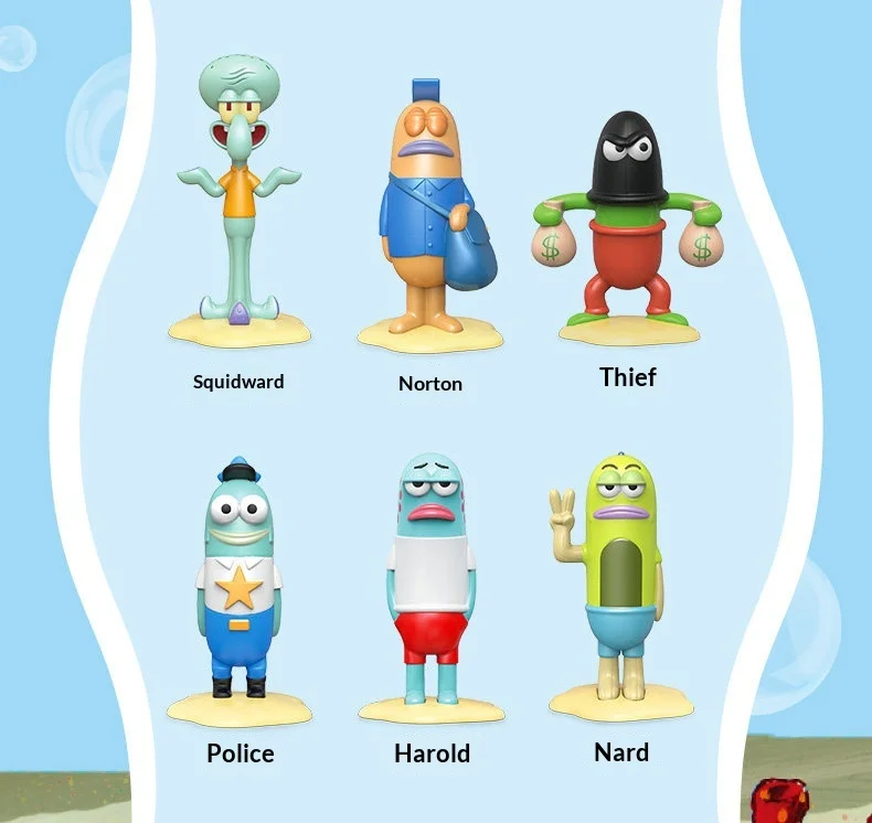Original SpongeBob Life Is A Drama Blind Box Kawaii Mini Passerby Fish Melting Beans Figuren Desktop-Ornamente Sammlerstücke Spielzeug – Detail 15