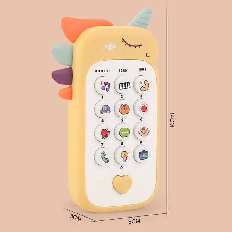 Baby Phone Toys Music Sound Machine Cartoon Telephone Soothe Sleep with Teether Electronic Learning Kids Early Educational Toys