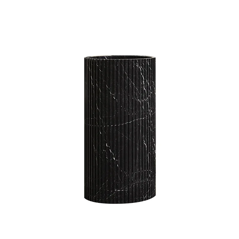

Black & White Marble Freestanding Basin, Round Column Sink for Bathroom/Garden, Custom One-Piece Italian Minimalist Design