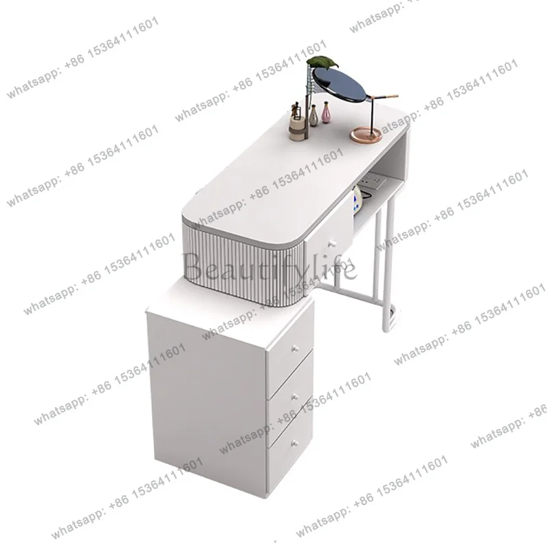 YJ Luxury Multifunctional Nail Table With Storage Design Elegant Trendy Nail Table European Glam Table Manucure Salon Furniture