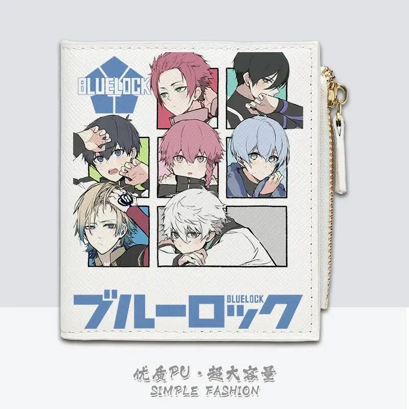 

Anime Game BLUE LOCK Cos Rin Itoshi Isagi Yoichi Chigiri Hyoma Etc. Unisex Portable Mini Cartoon Print Zipper Pu Wallet Gift