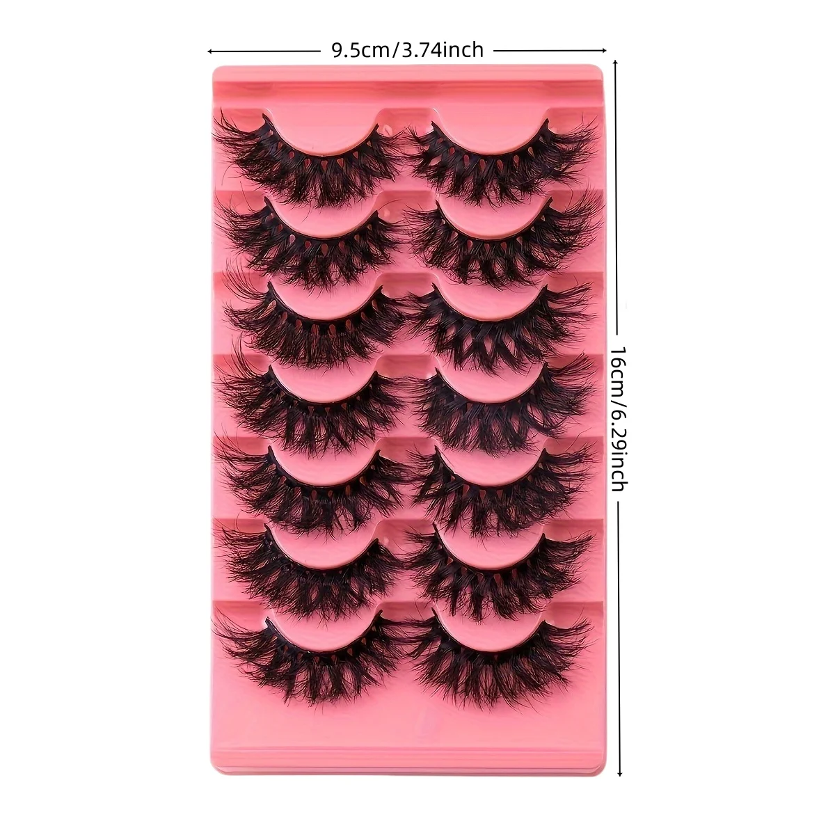 7 PAIRS faux Lashes Fluffy False Eyelashes17mm Full Wispy Lashes 8D Volume Curly Fake Eyelashes 7 Pairs Faux Mink Lashes Multipa