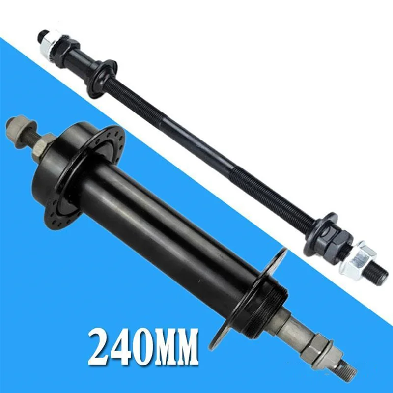 Eje trasero alargado de 240mm para bicicleta de montaña y nieve, bujes de bicicleta gruesos, eje sólido reacondicionado, accesorios para bicicleta