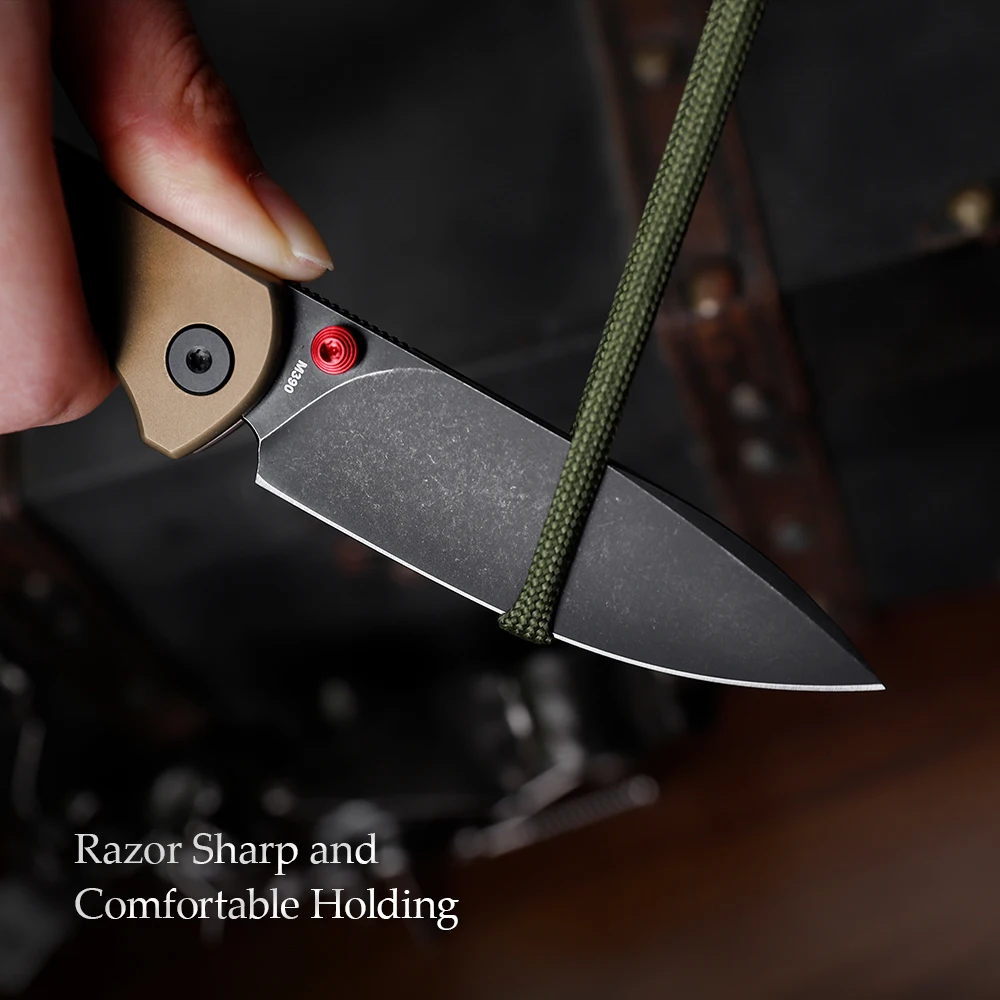 تريفيسا اليعسوب سكين جيب M390 شفرة مقبض التيتانيوم مع كليب التخييم في الهواء الطلق التخييم بقاء الصيد أدوات EDC التكتيكية #5