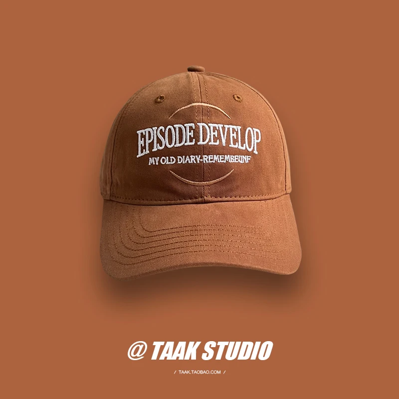 Baseball Cap Female Spring Summer Korean Style Versatile Embroidered Letters Make Face Look Smaller Sun-Poof Peaked Cap Men