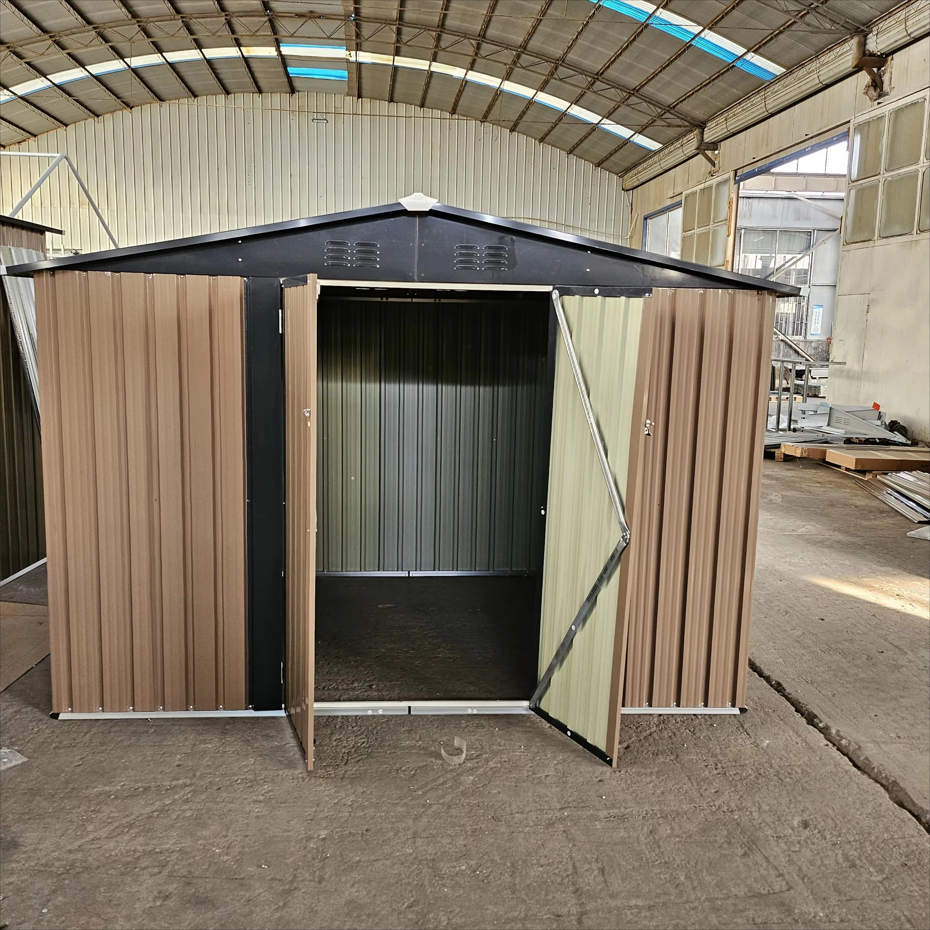 

kb-OEM CHINA Gable Roof Hot Dip Galvanized Outdoor Storage Prefab Tool House Metal Garden Shed ISO9001#