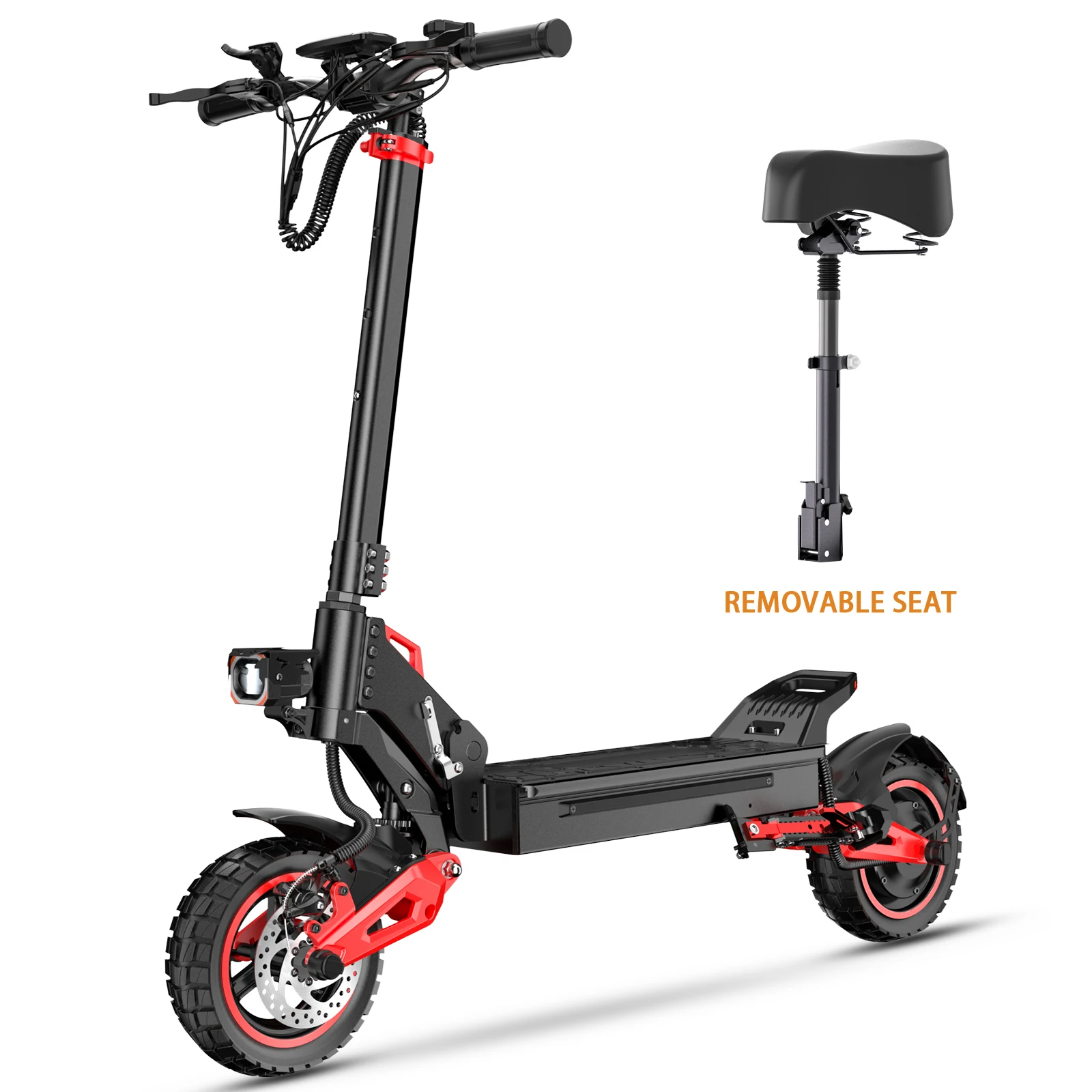 

FREEBOY 1600W Adult Electric Scooter with Seat, 48V 18Ah, 31mph, 10'' Off Road Tires, Dual Suspension Sport Folding eScooter
