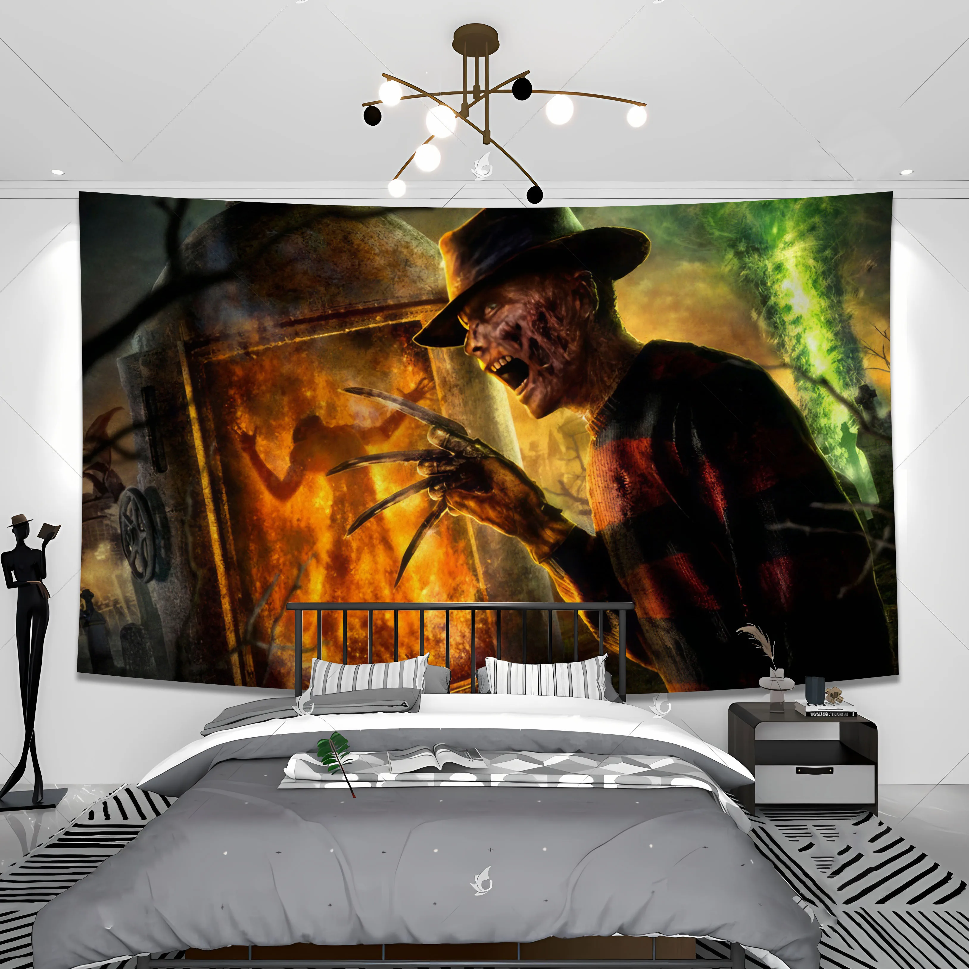 QdDeco 90x90 150x150 Nightmare Freddy Krueger Flag Horror Movie Banner decorazione arazzo