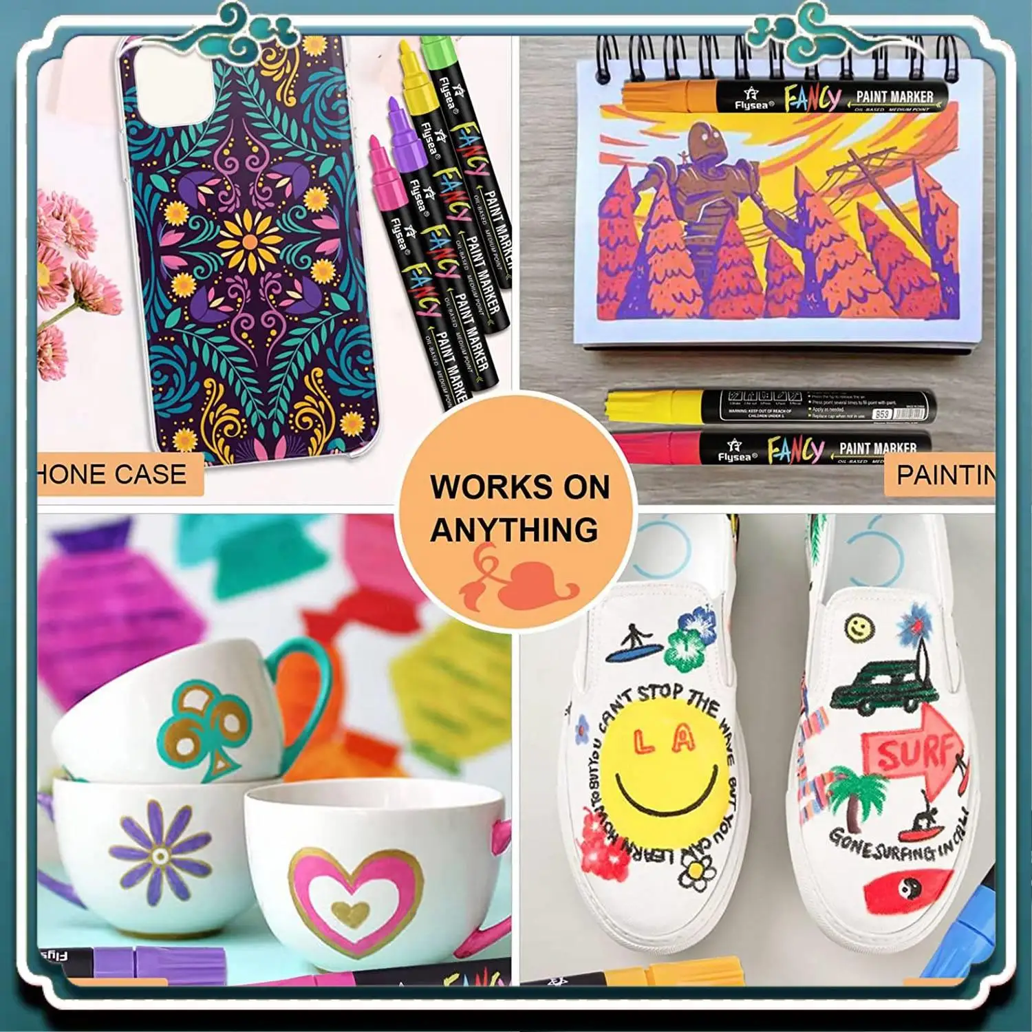 

Простые в использовании ручки для рисования Маркеры для рисования, 20-цветный набор водонепроницаемых маркеров для рисования на масляной основе, никогда не выцветают, быстросохнущие и постоянные