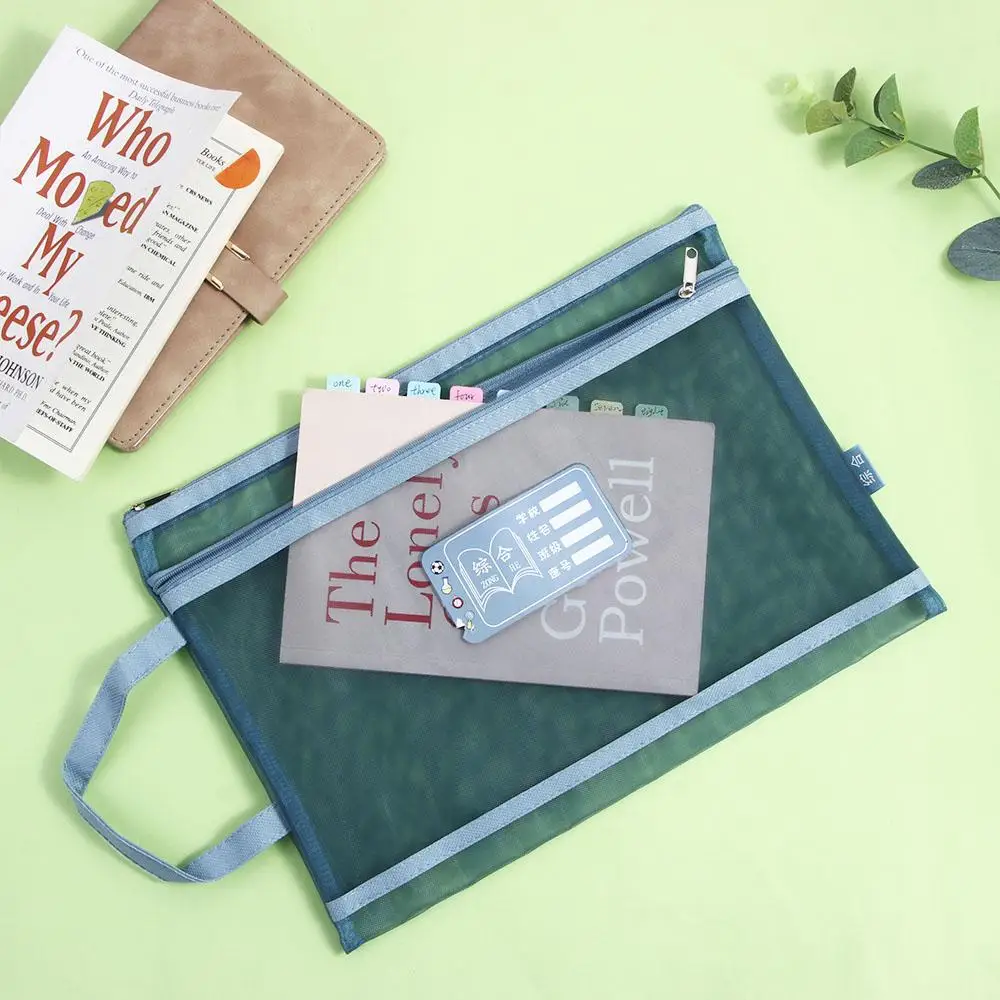 Student Gift File Pocket Protective School Office Supplies Storage Handbag Document Bag A4 File Folder Bag Zipper File Pocket