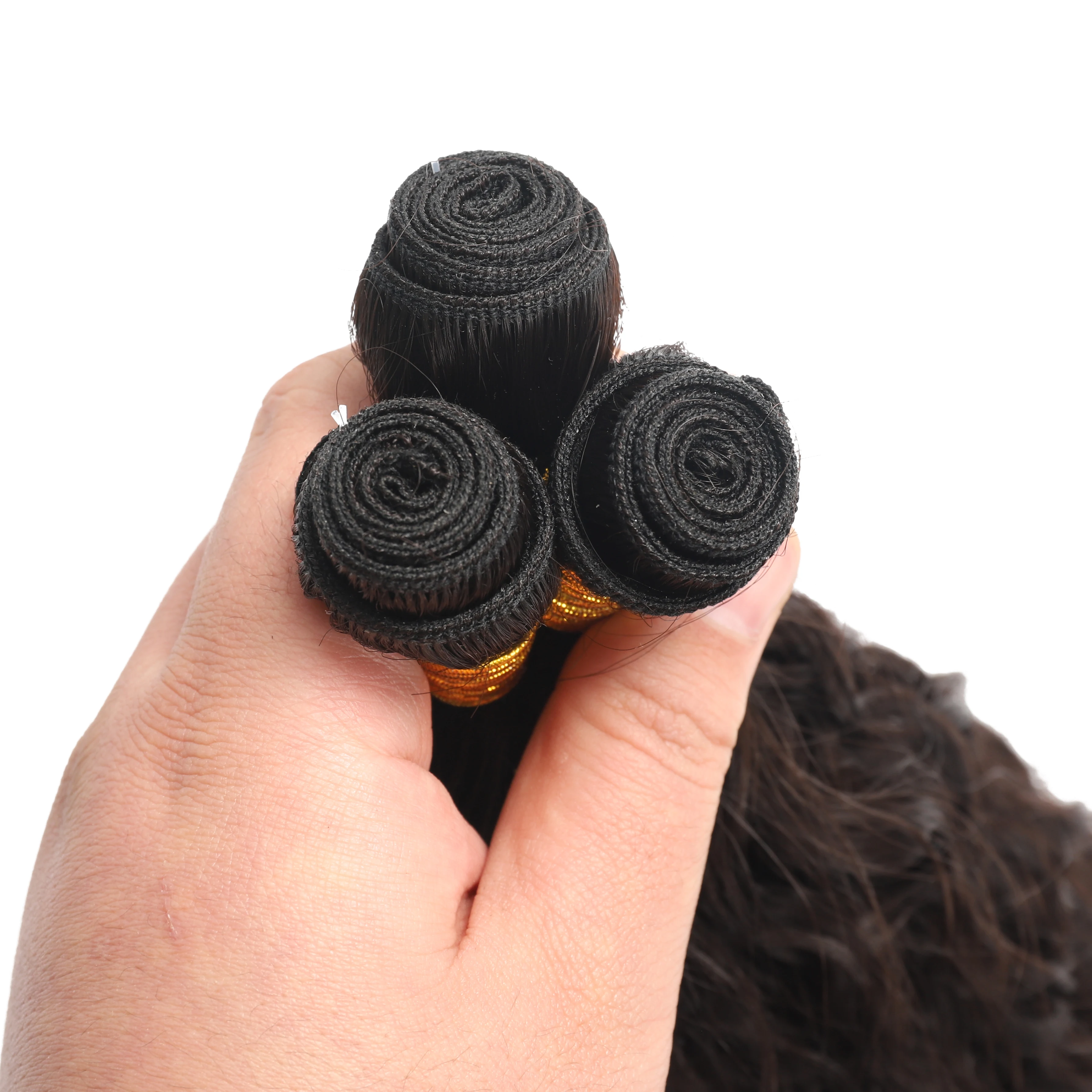 Fasci di estensione dei capelli ricci sintetici nero marrone oro onda d'acqua estensione dei capelli fibra resistente al calore capelli ricci crespi 50g 1 pz