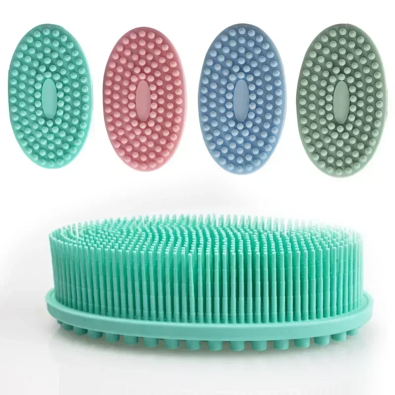 2in1 Baby Silicone Body Scrubber Soft Silicone Scalp Massager Shampoo Brush Double-Sided Body Brush Foam Deep Cleansing Tool