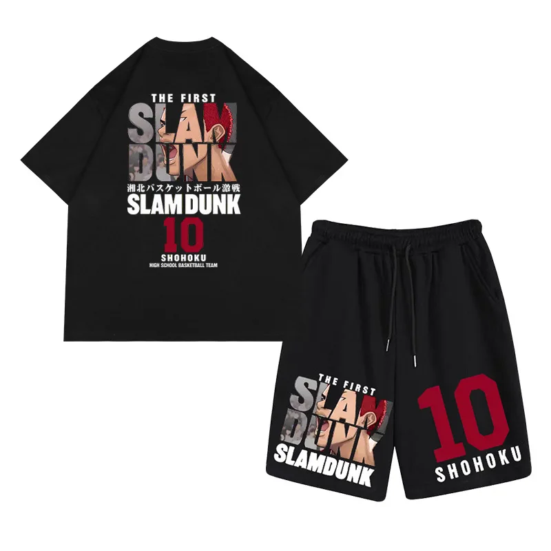 

Anime Slam Cosplay Dunk Costume T-Shirt for Men’s Sakuragi Hanamichi Kaede Rukawa Tee Japanese Manga Women Unisex Short Pants