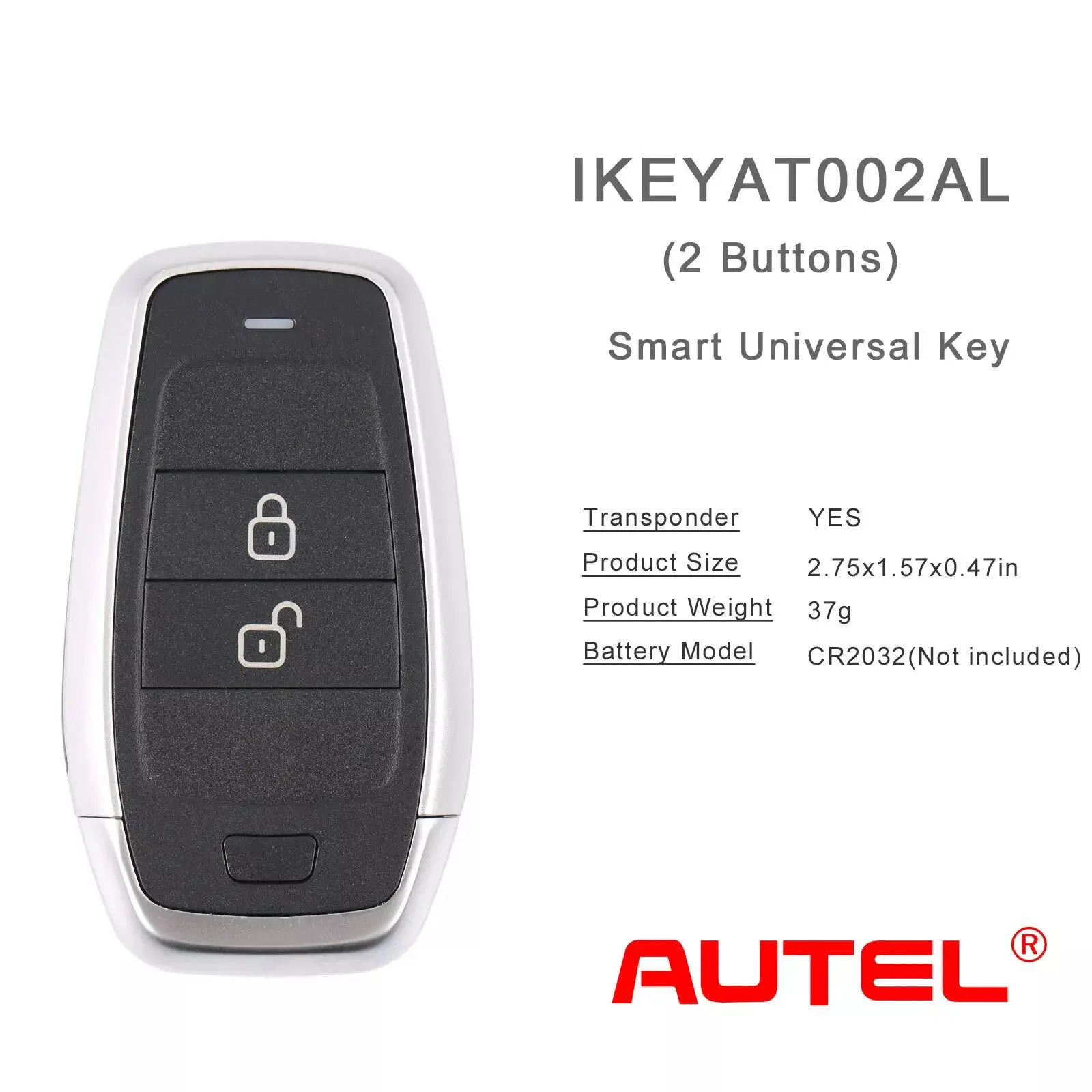 AUTEL Universal Smart Key Standard Style 2 Buttons IKEYAT002AL Work With KM100