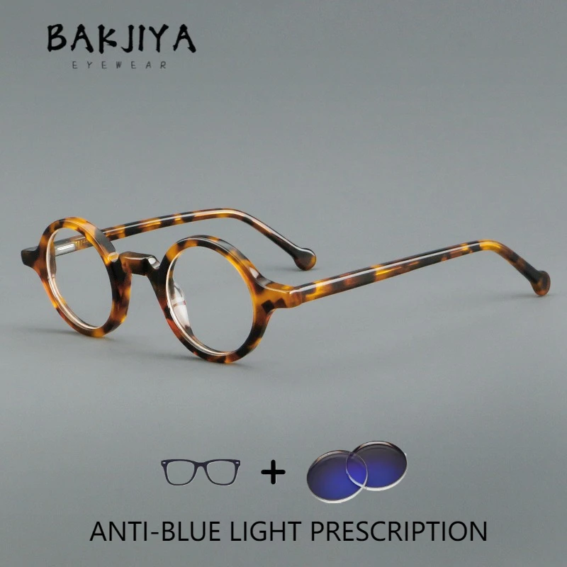 

Vintage Wood Grain Acetate Prescription Eyeglasses Spring Leg Designer Men and Women Small Glasses Frame Optical Reading Glasses
