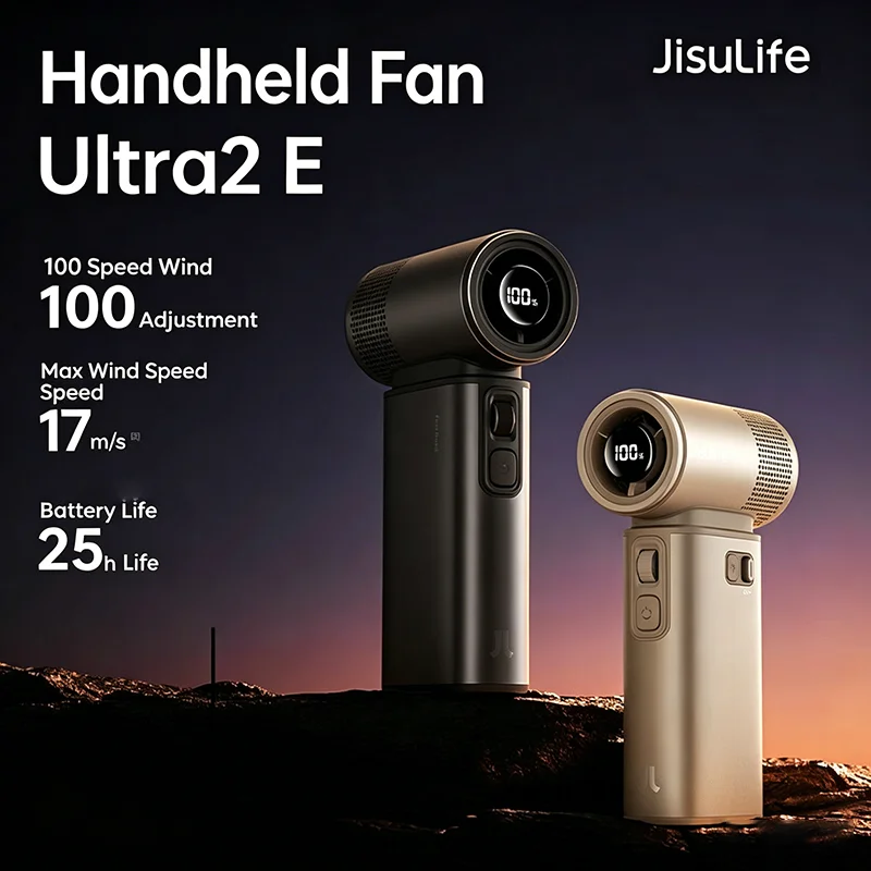 2026New】JISULIFE Ultra2E handheld fan portable, bladeless violent