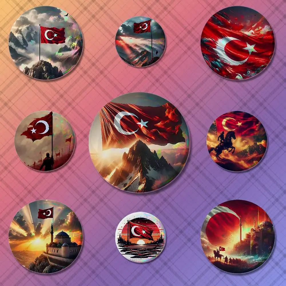 

Cool Art Turkish Flag Badges 75mm 58mm 44mm 32mm 25mm Brooch Backpack Hat Enamel Pins Accessories Toys Gifts