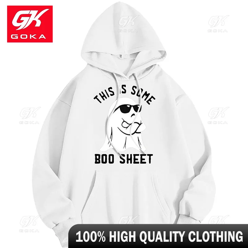 This is Some Boo Sheet Halloween Sweatshirt Hoodies for Mens Casual cool Fun Ghost Print Long Sleeve Pullover Hoodie Tops Unisex