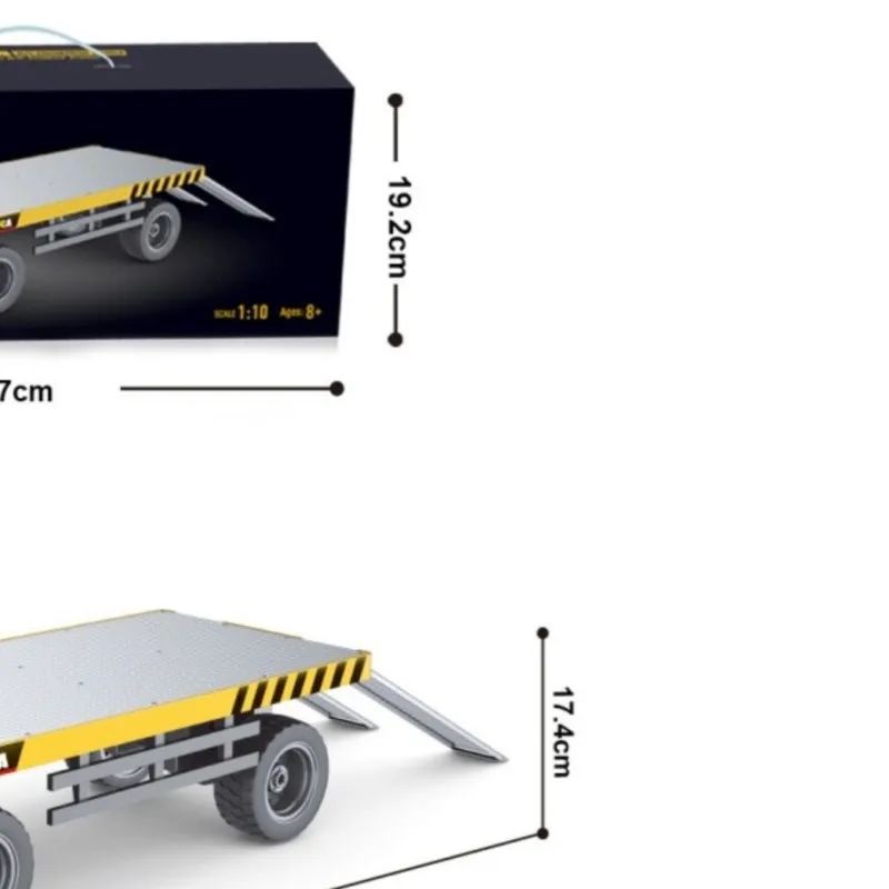 

2Axle HUINA 1578 1/10 Flatbed Trailer Manual Lifting Tail Board For 1/14 Electric Remote Control Forklift Light Sound Effect Toy