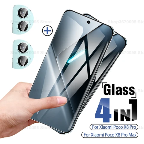 Защитная пленка 4-в-1 для Xiaomi Poco X8 Pro Max 2026, X8 Pro, X8 Pro Max, X7 Pro 5G, X7 Pro, защита экрана и камеры