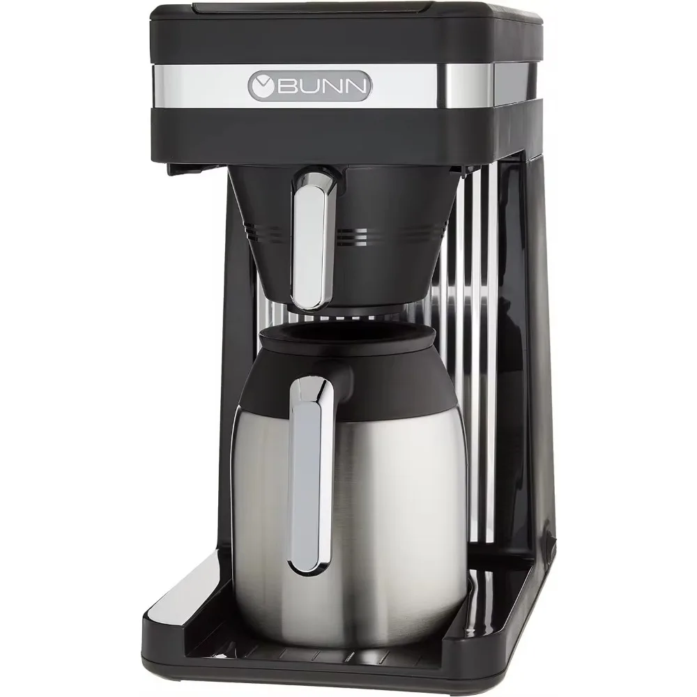 Caffettiera, Speed Brew Platinum Thermal Coffee Maker acciaio inossidabile, 8.3 "D x 13.9" W x 14.9 "H,10 tazze, nero, macchina per caffè a goccia