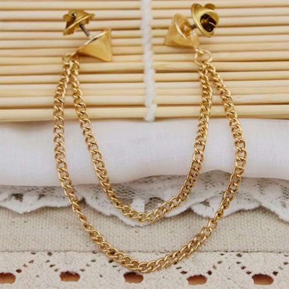 حار القوطية شرابات المجوهرات سلسلة قلادة قمصان مسمار بلوزة سبايك طوق دبوس تلميح بروش