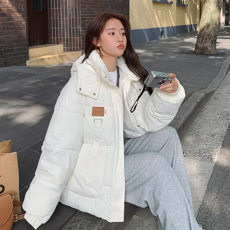 Winter Clothes Women Hooded Down Cotton Jacket Women's Autumn and Winter New Korean Version Large Size Loose Small Bread