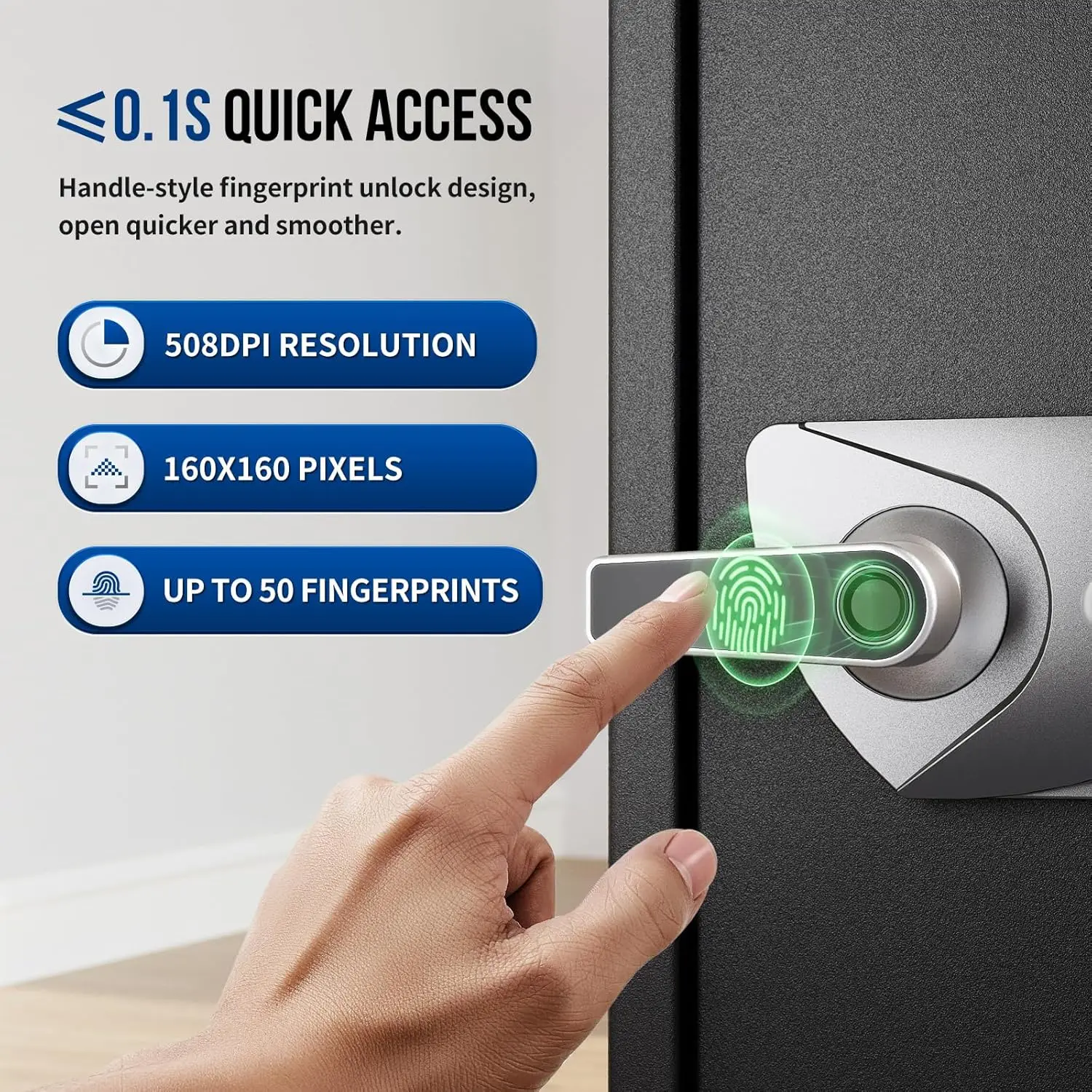 Large Home Safe Box 2.0 Cub Biometric Safe Fingerprint Recogntion Lock Box with Removable Shelf LED Light Fireproof Bag Wall Mou