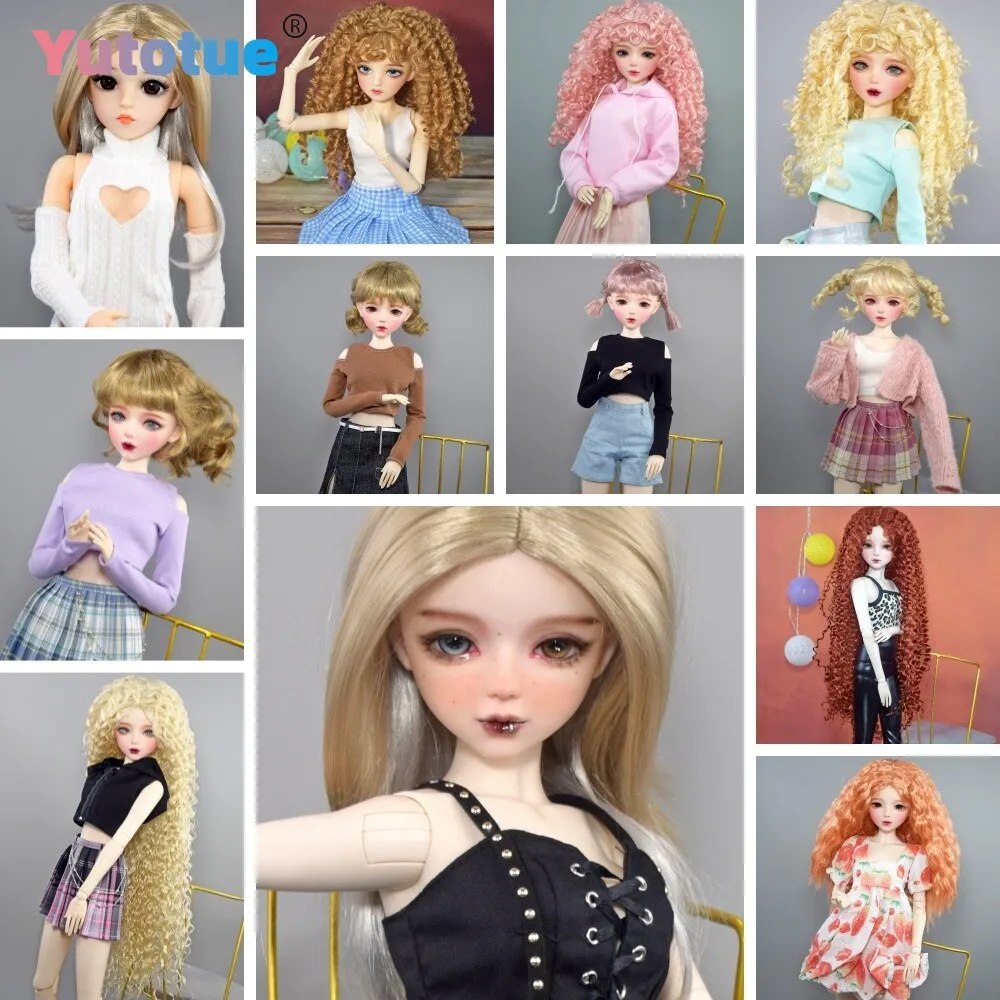 

Yutotue Dolls Wig Soft Hair for 1/3 BJD Doll Curly Braid Colorful BJD Wigs 8 Types Only Wigs