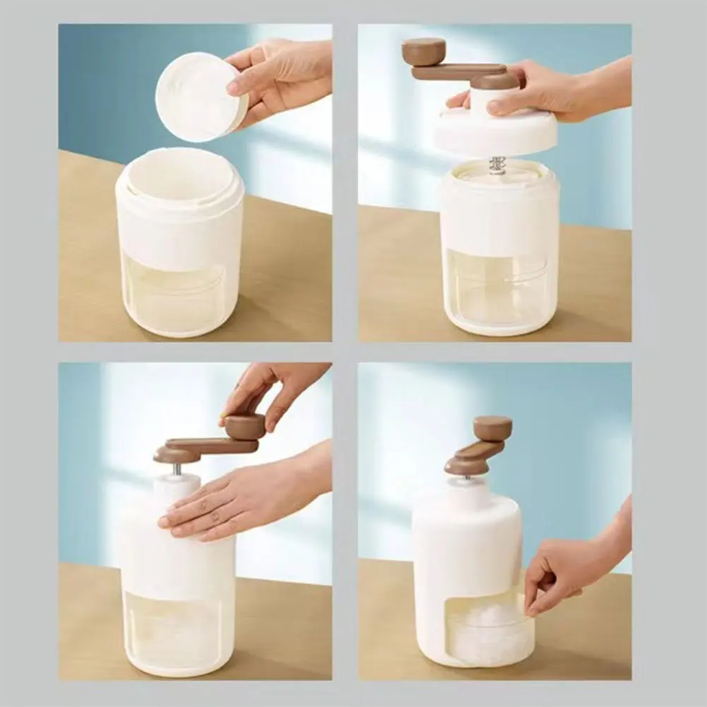 ماكينة حلاقة الثلج التي تعمل يدويًا 500 مللي متعددة الوظائف ماكينة صنع الثلج المحمولة ماكينة كسارة الثلج للنزهات الخارجية