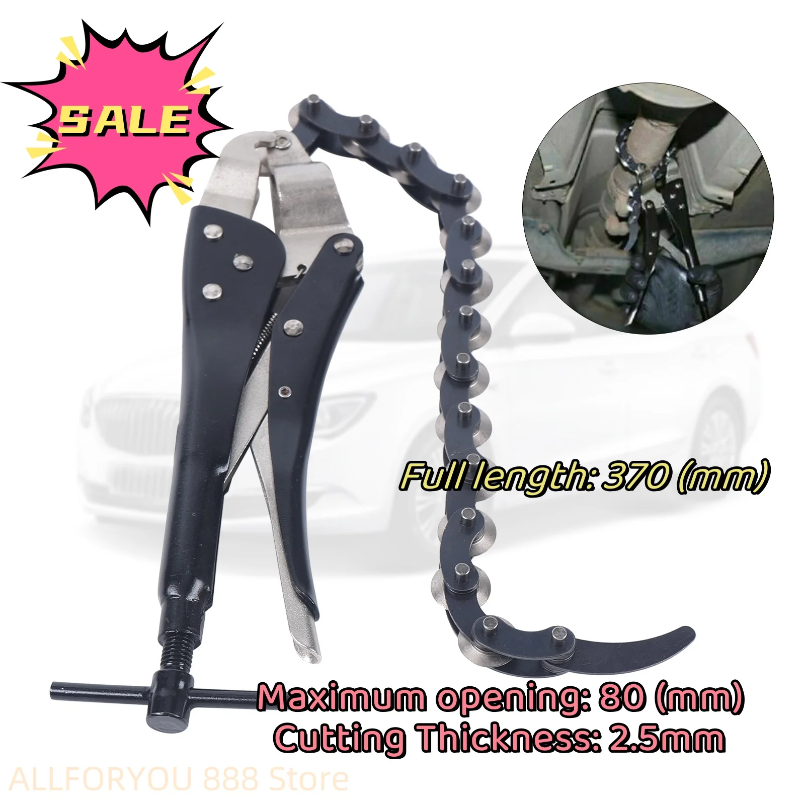 370mm Exhaust Pipe Cutter Multi Wheel Chain Lock-grip Pliers Pipes Tube Wrench Tool Clamp Head Material 45# Steel