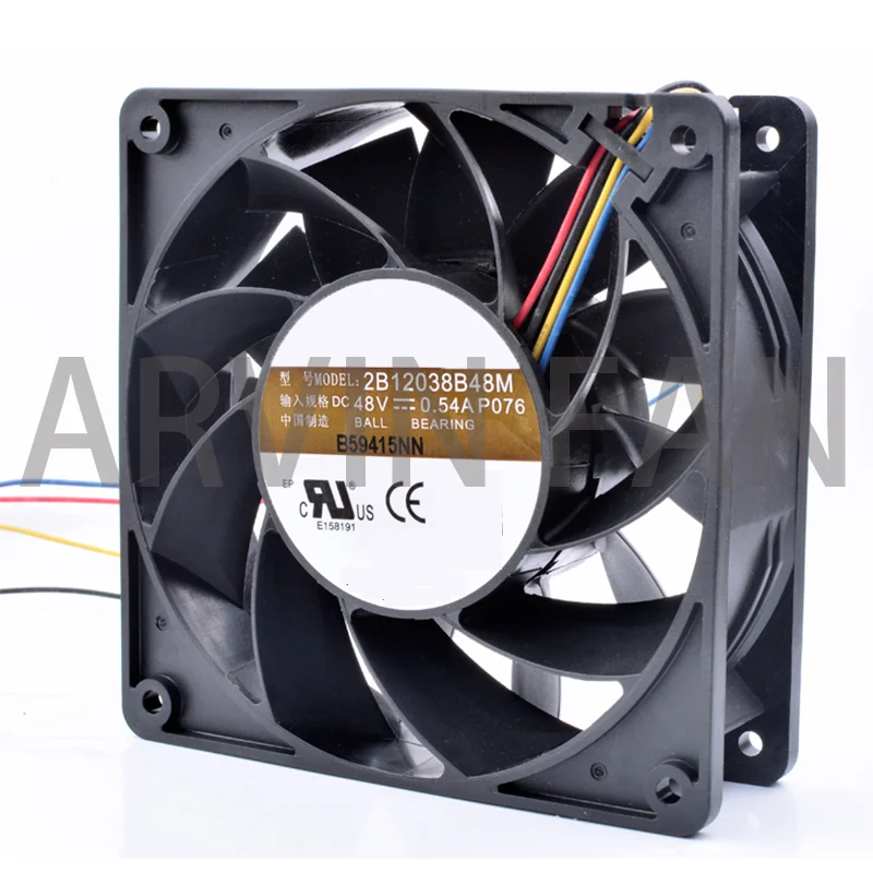 Brand New Original 2B12038B48M 12cm 12038 120x120x38mm 48V 0.54A 4 Line Communication Server Inverter Cooling Fan