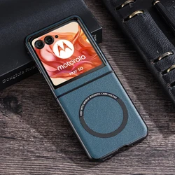 Case For Magsafe Wireless Charge PU Leather Motorola Moto Razr 50 Ultra Razr50 ShockProof Back Cover for Motorola Razr Plus 2024