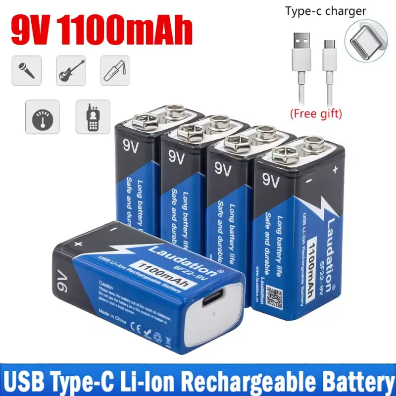 6F22 9V 1100Mah Rec…