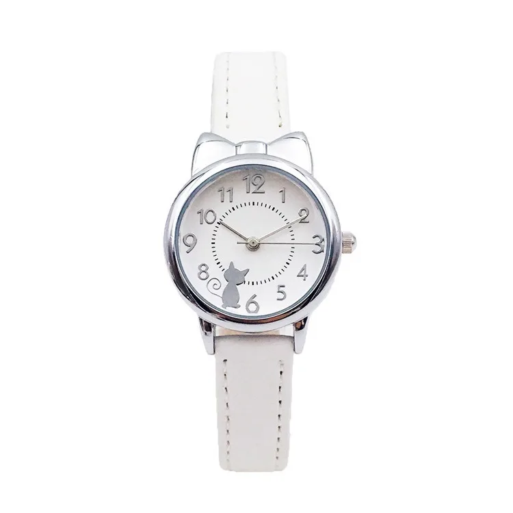 2025 Nuovo orologio da donna alla moda semplice orologio al quarzo elettronico con gatto carino può essere personalizzato