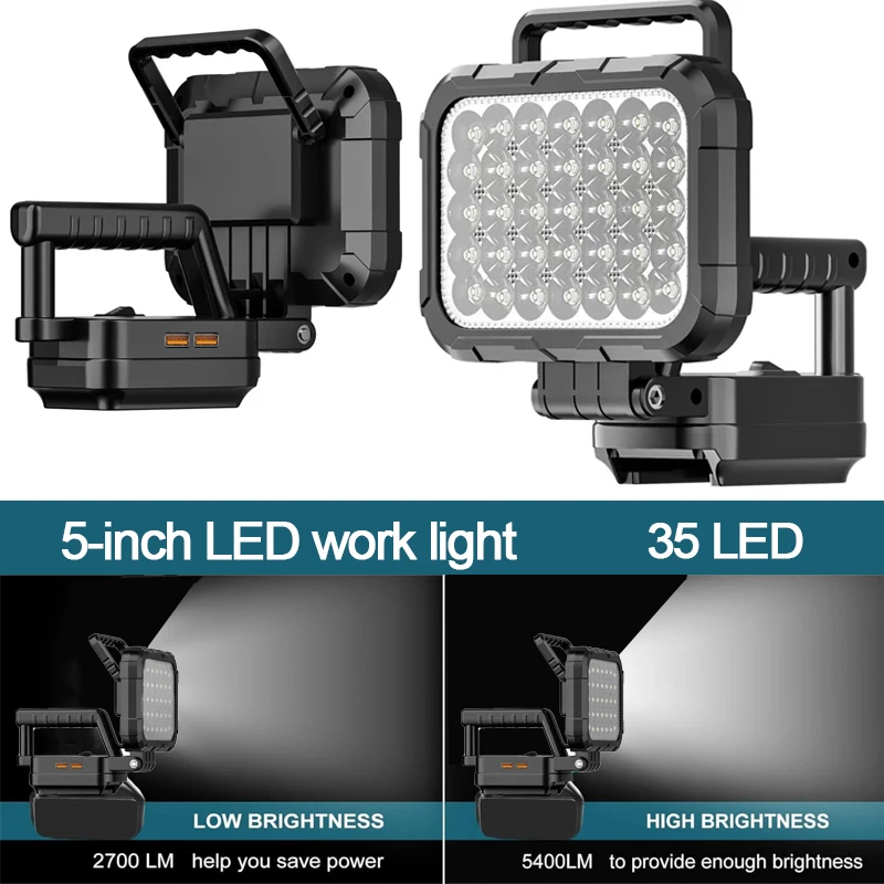 

Waterproof portable work light for Makita 14.4-20V lithium battery LED lights outdoor emergency lighting flashlight floodlight