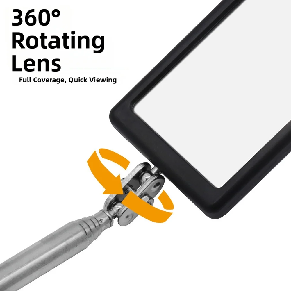 Extendable Under Vehicle Inspection Mirror with LED Illumination 34 inch Reach for Automotive Servicing and Diagnostics