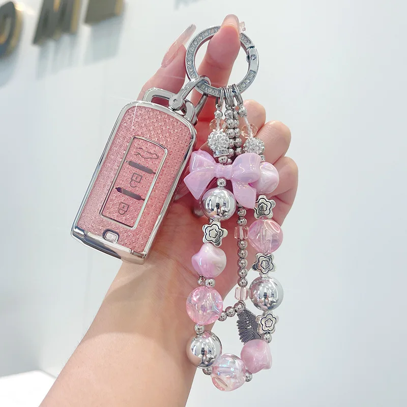 

TPU Car Remote Key Cover Case Holder shell Chain Keyring Fob For Mitsubishi Xpander Outlander ASX Pajero Eclipse Cross Montero