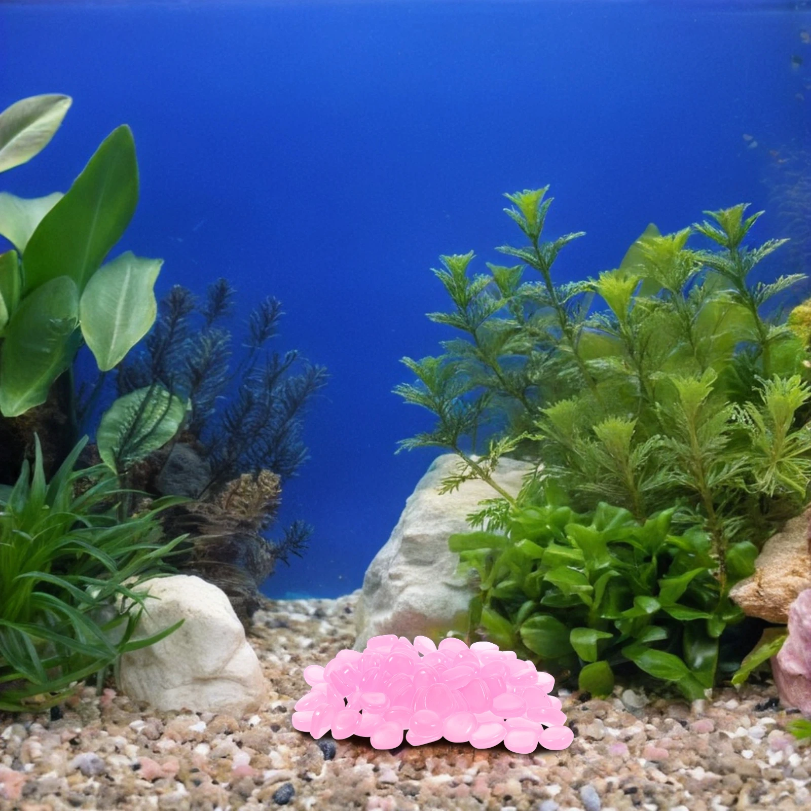 

400Pcs Glowing Pebbles for Plants and Aquariums Night Waterproof Reusable Decorative Gravel for Potted Succulents