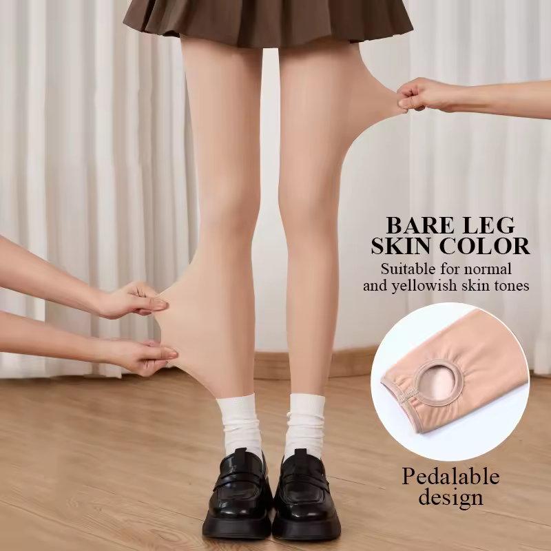 Kave Nude Leggings Winter Warm Double-layer Pile and Thicken Silk Stockings for Women Natural Autumn Flesh-colored Pantyhose - Image 9