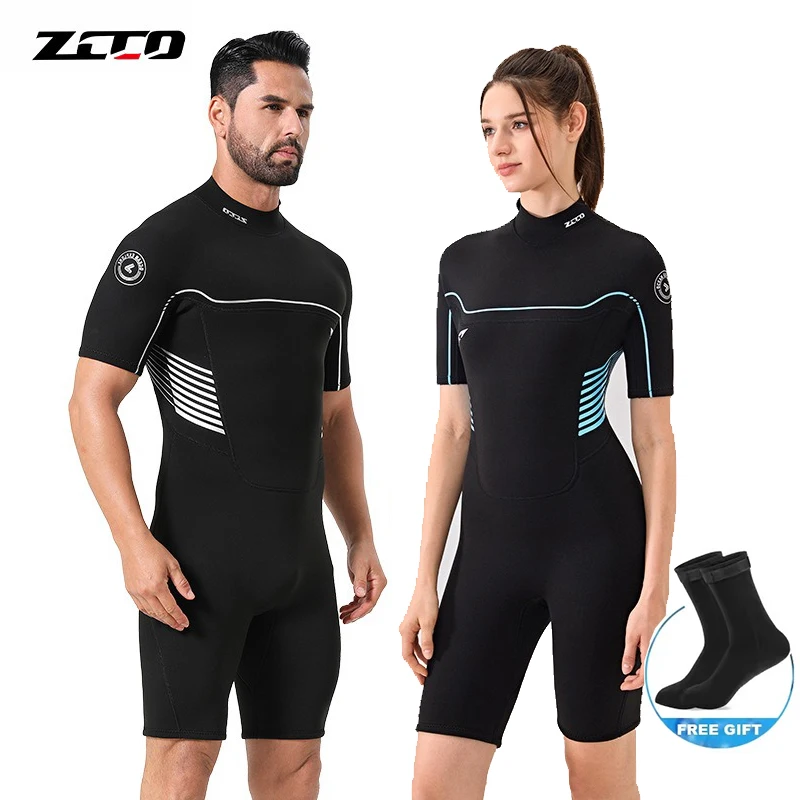 

3/2mm Neopreno Diving Wetsuit Short Sleeve High Elasticity Diving Suit Women Men Scuba Diving Suit Snorkeling with Rear Zipper