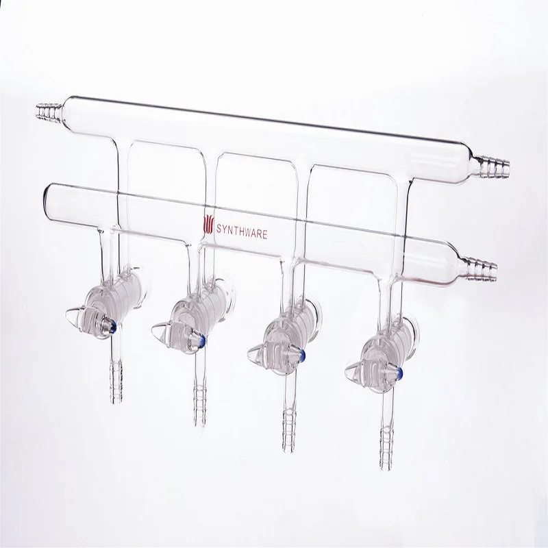 

SYNTHWARE Vacuum gas distributor with double row pipes, Hollow plug, MANIFOLD, VACUUM/INERT GAS, ALL GLASS, Borosilicate, M45