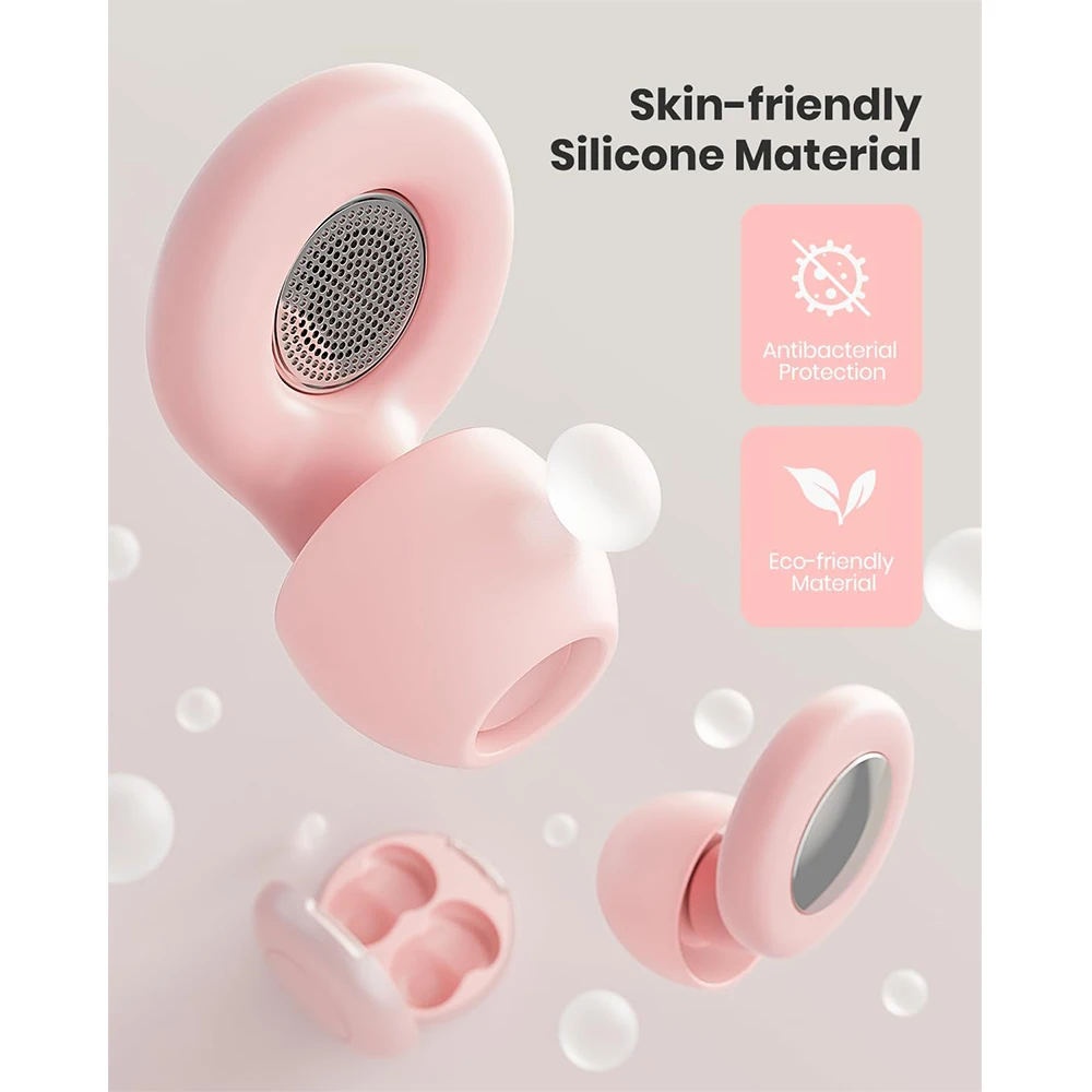 سدادات أذن لإلغاء الضوضاء أثناء النوم، سدادات أذن 25 ديسيبل لتقليل الضوضاء مع 8 أطراف أذن، سدادات أذن من السيليكون قابلة لإعادة الاستخدام للسمع