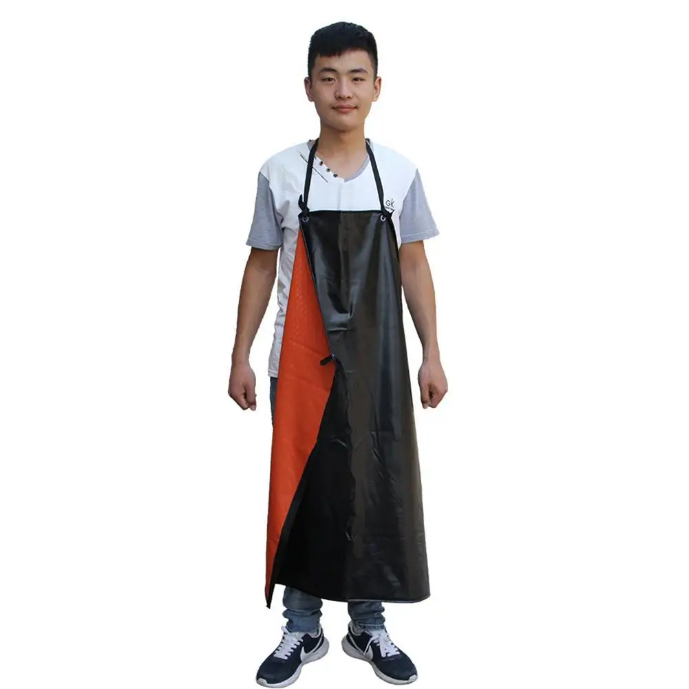 PU 가죽 헤비 듀티 방수 앞치마 설거지용 40인치 작업 앞치마 PU 가죽 식기세척기 앞치마 남성용 청소 앞치마