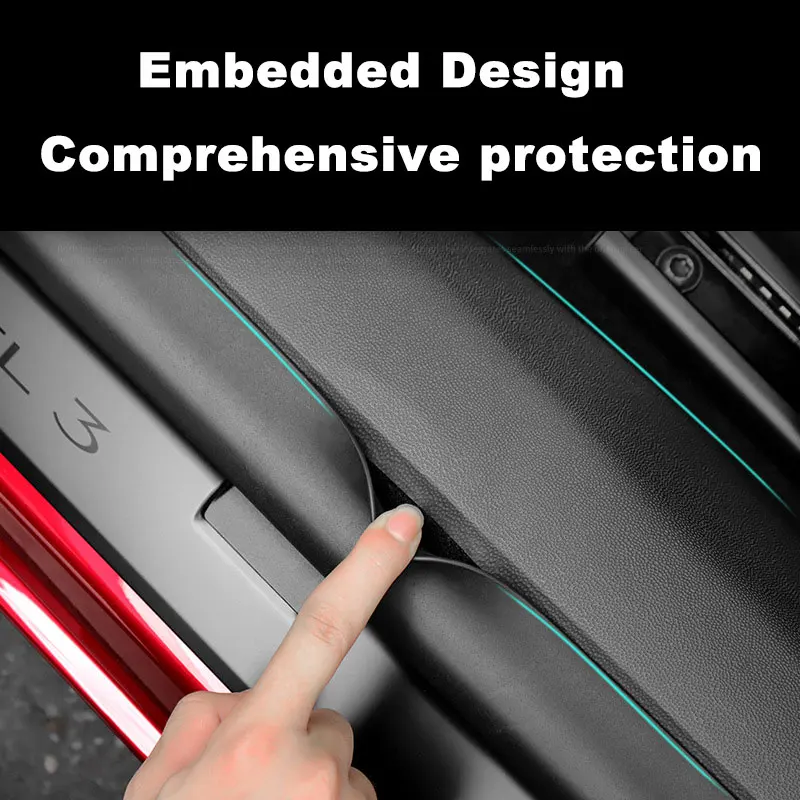 

Door Sill Strip Guard For Tesla Model 3 2024-2025 Car Front Rear Door Threshold Protector Central Control Side Anti-kick Pad