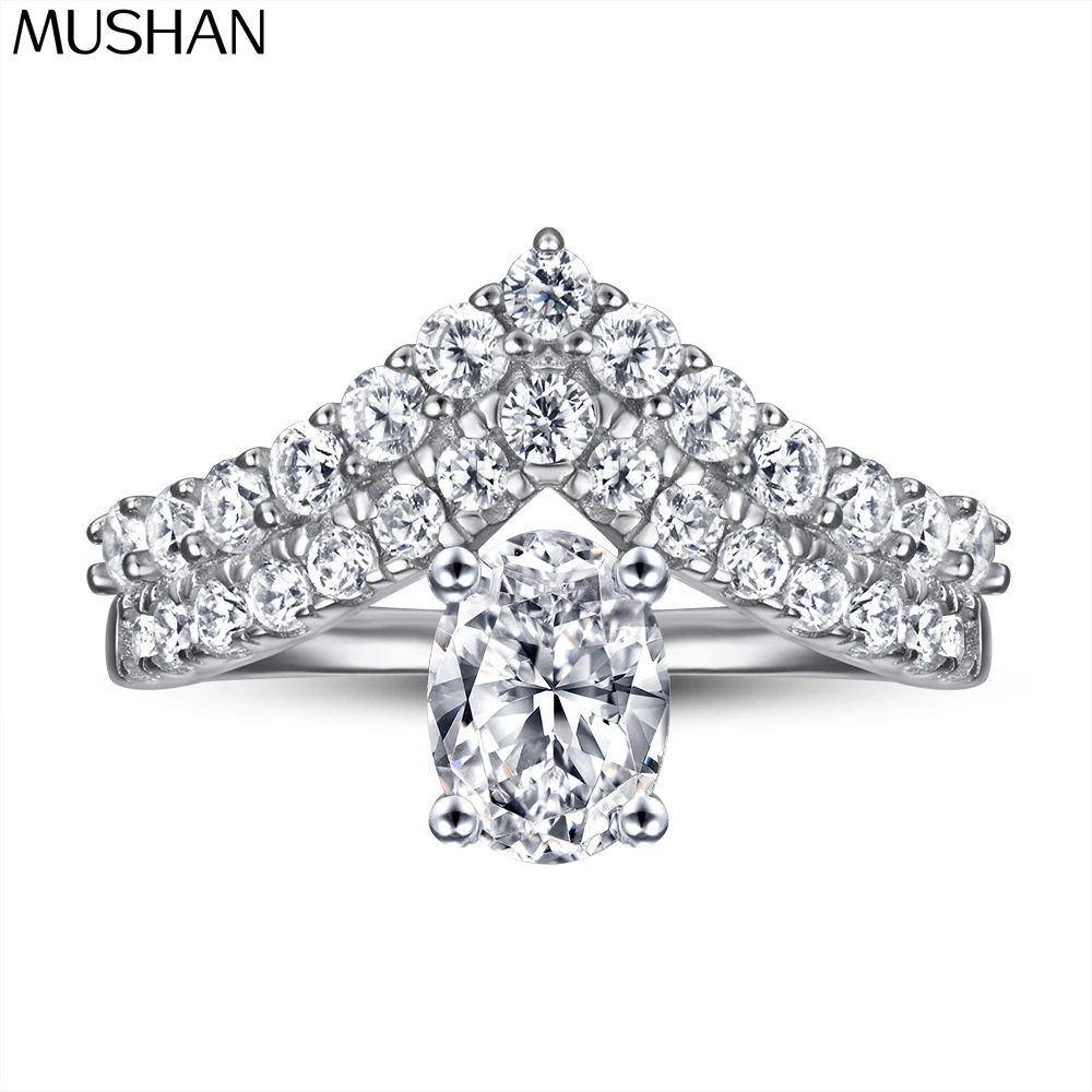 

MuShan Jewelry 925 Sterling Silver Rings Bands Engagement Ring 5A Cubic Zirconia Women Rings Bands Anniversary Women Gift