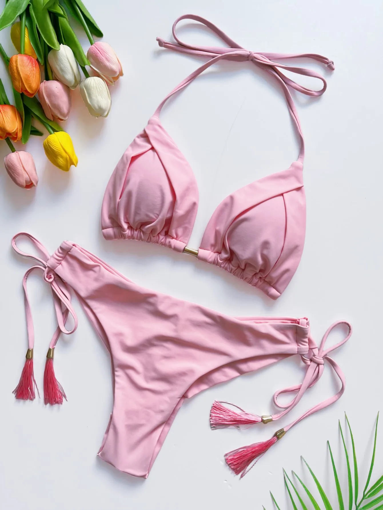 

2025 Sexy Lace Up Strappy Bikini Female Swimsuit Women Swimwear Two-Pieces Bikini set Tiny Mini Thong Bather Bathing Suit Swim