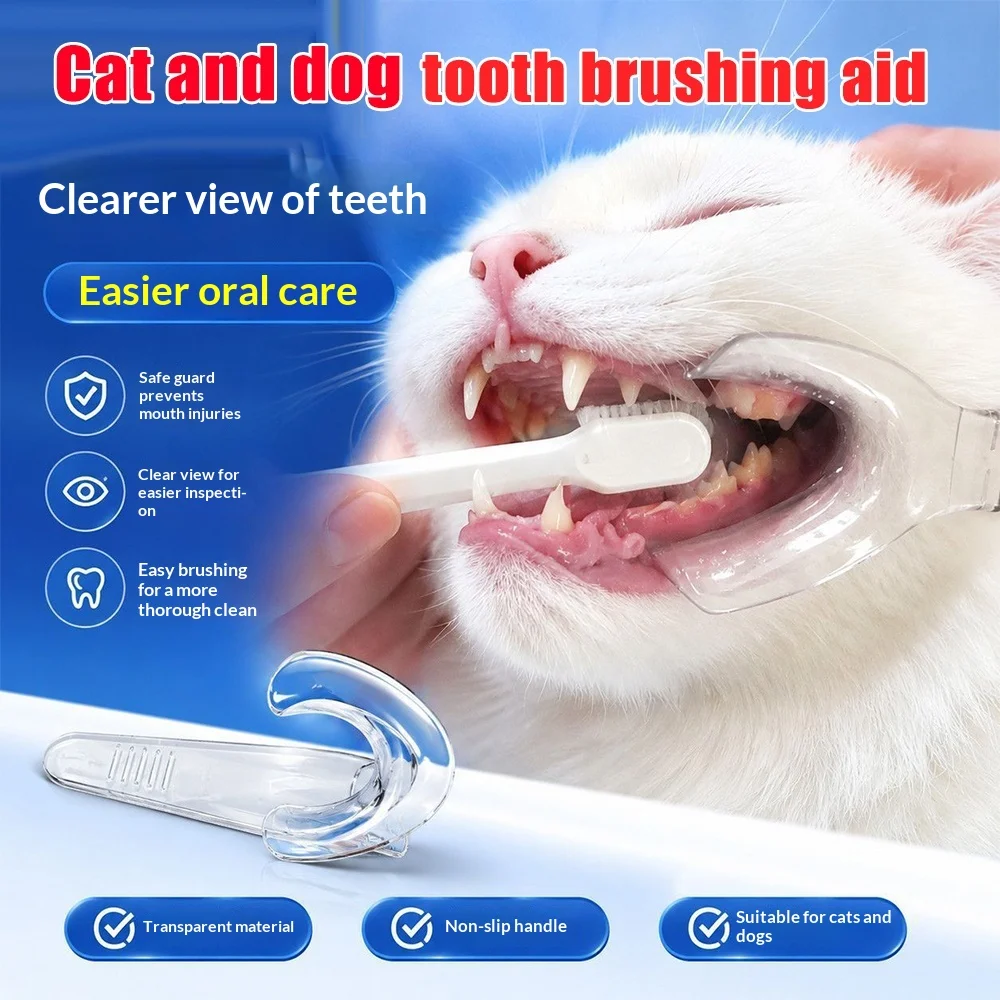 Cat Dog Toothbrush Helper Pet Oral Care Aid Mouth Opener Teeth Cleaning Mouth Prop Eco Friendly Durable Pet Tool